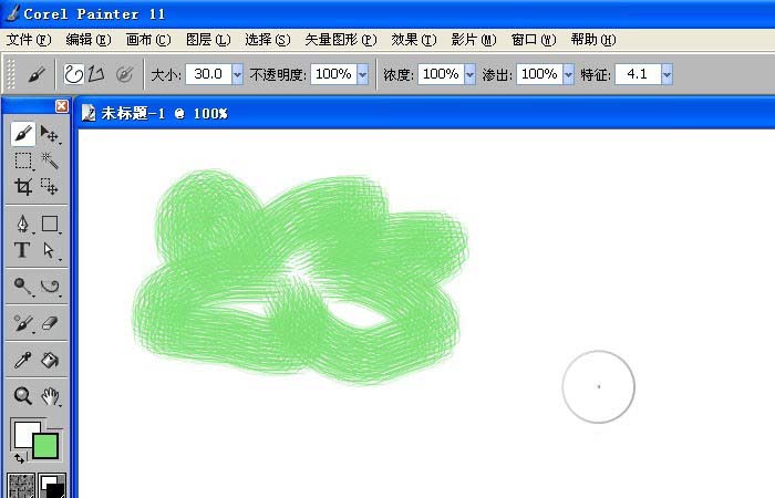 painter中使用水墨画笔绘画出图形具体操作方法