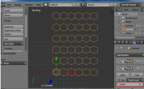 blender中制作出蜂巢网格具体操作方法