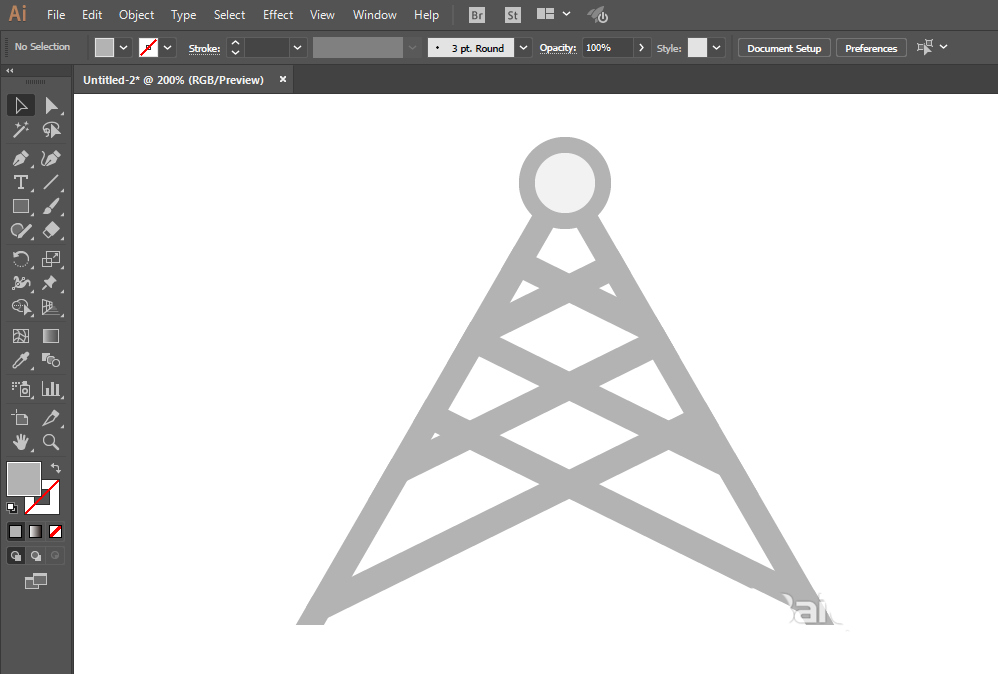 使用ai设计出矢量电线塔图标具体操作方法