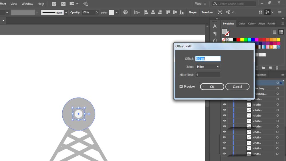 使用ai设计出矢量电线塔图标具体操作方法