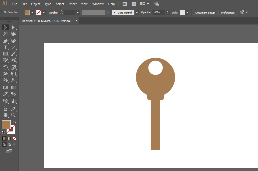 使用ai绘画出普通钥匙图标具体操作流程
