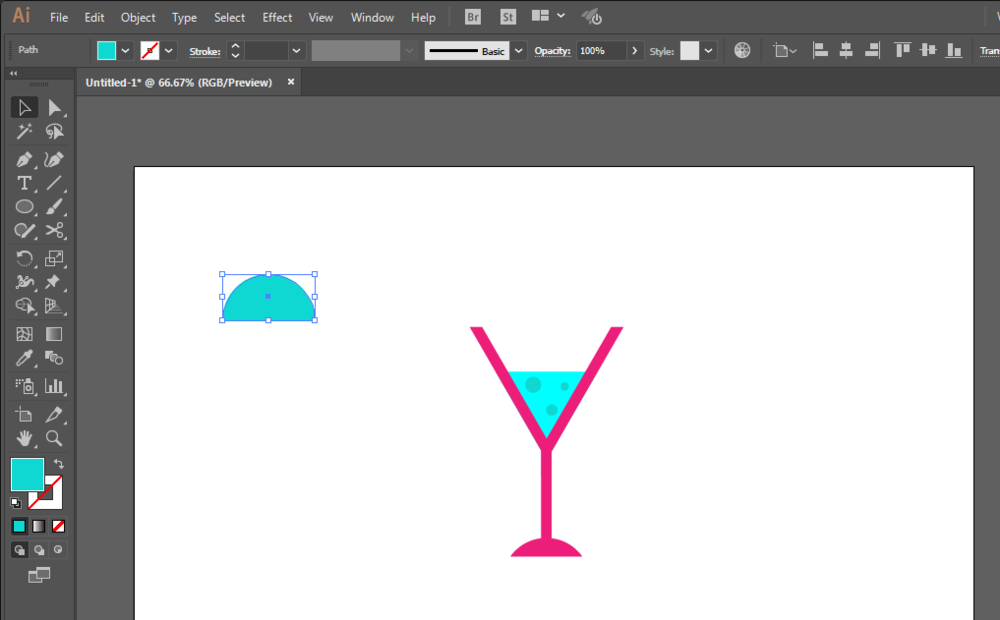 使用ai设计出一款矢量鸡尾酒图标具体步骤介绍