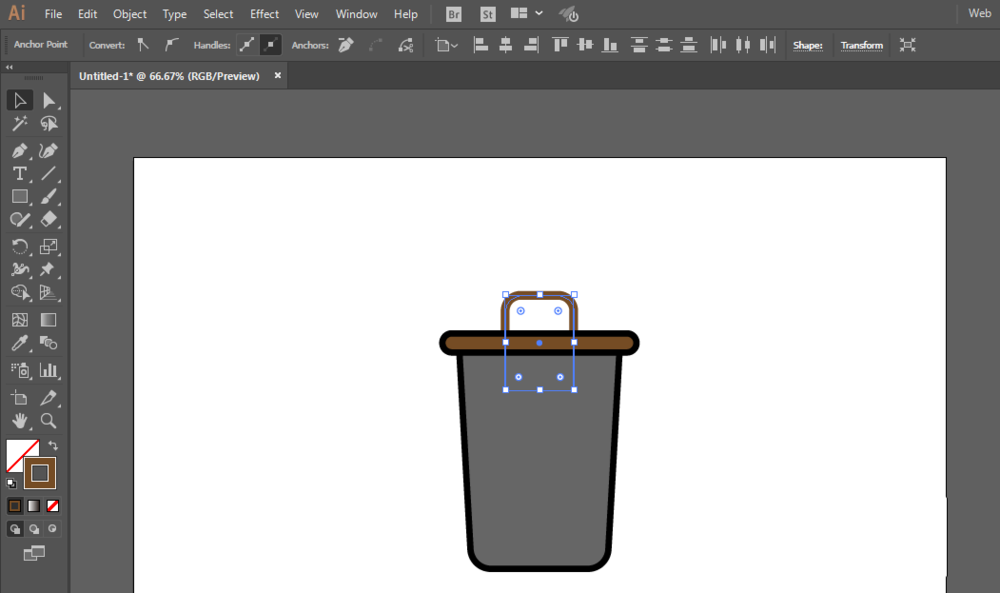 ai设计出垃圾桶图标具体操作方法
