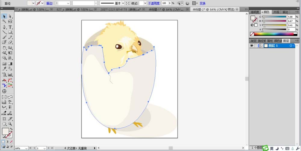 使用ai设计出毛茸茸小鸡图片具体操作流程