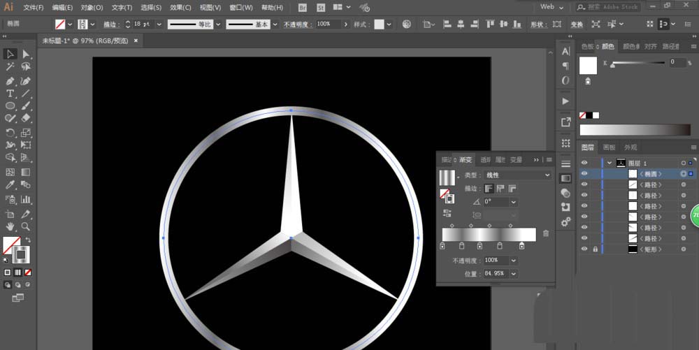 使用ai设计出大奔图标具体操作方法