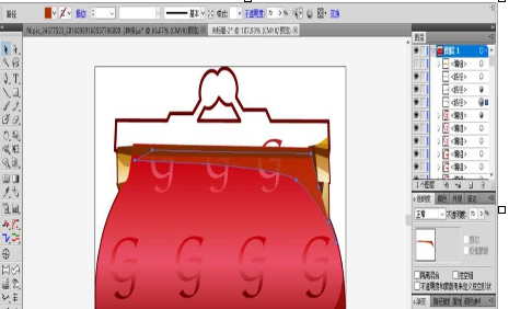 ai设计红色零钱包图标具体操作方法