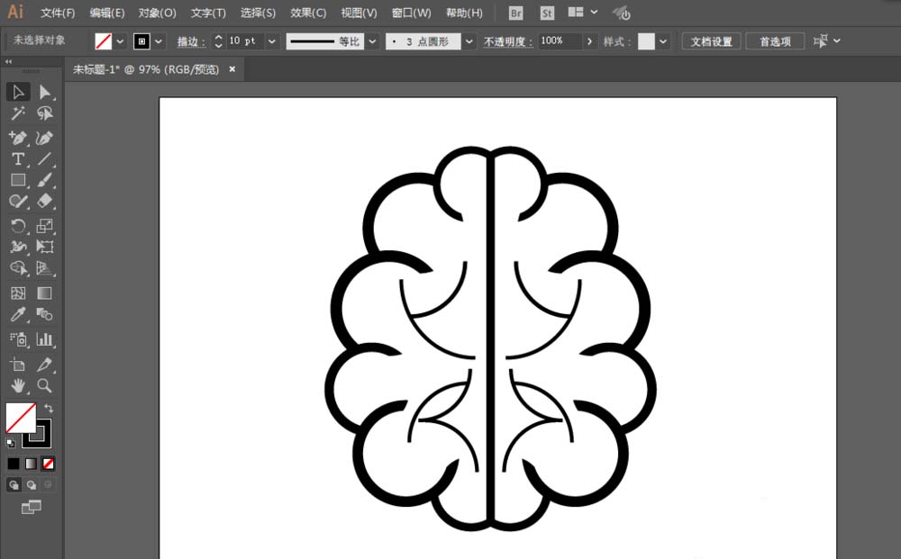 使用ai绘制出大脑图标具体操作方法