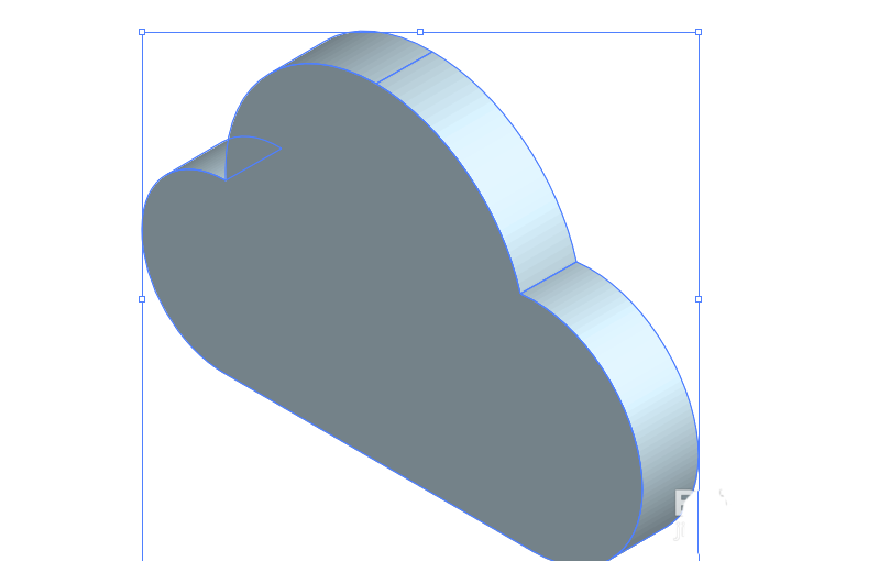使用AI绘制出线条效果立体云图标具体流程介绍