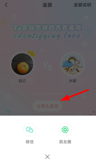 准了app中鉴定爱情的详细操作步骤