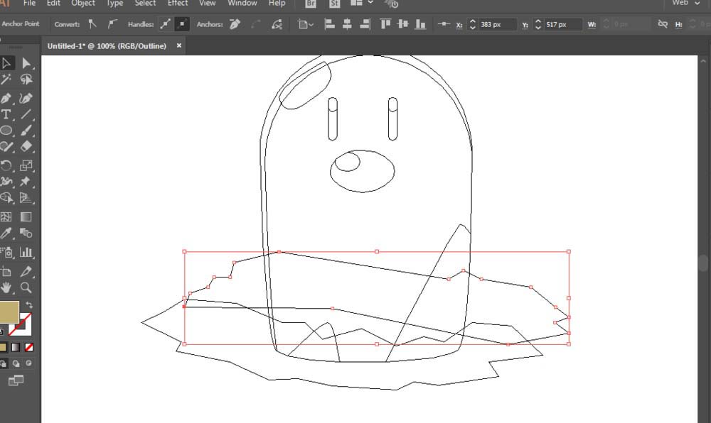 使用ai手绘出宠物小精灵中地鼠具体操作方法