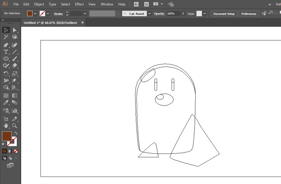 使用ai手绘出宠物小精灵中地鼠具体操作方法