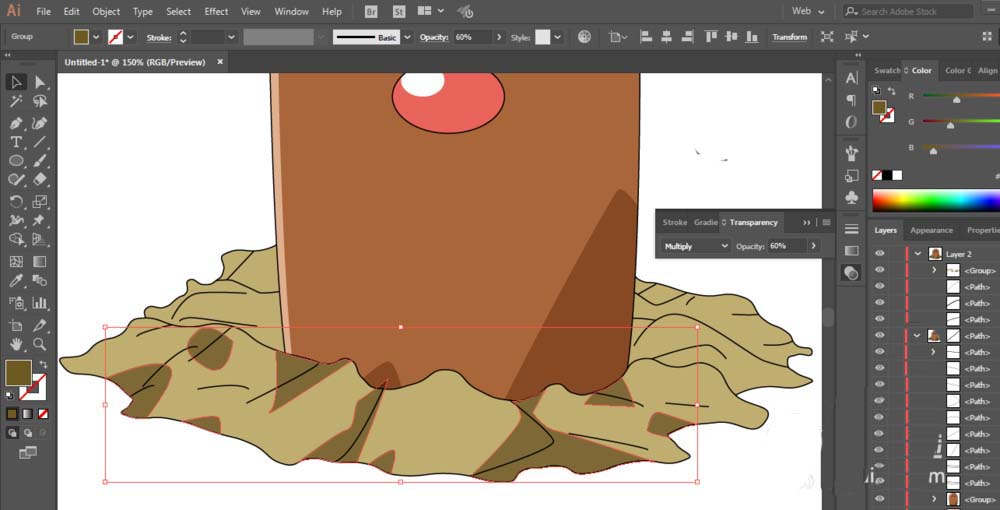 使用ai手绘出宠物小精灵中地鼠具体操作方法