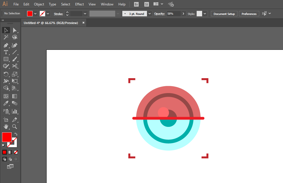 ai设计眼球扫描矢量图标的具体操作方法