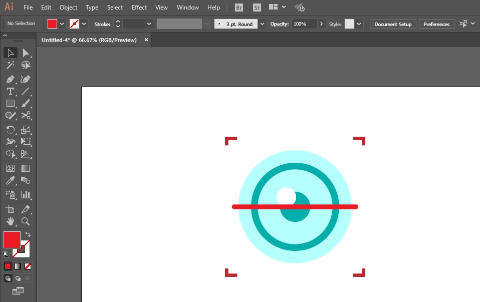 ai设计眼球扫描矢量图标的具体操作方法