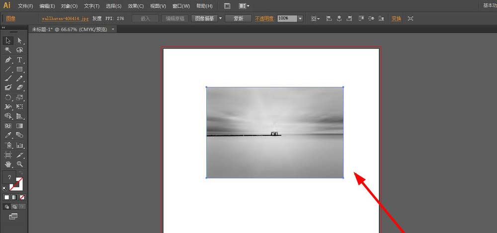 使用ai将图片素材变黑白的具体操作方法
