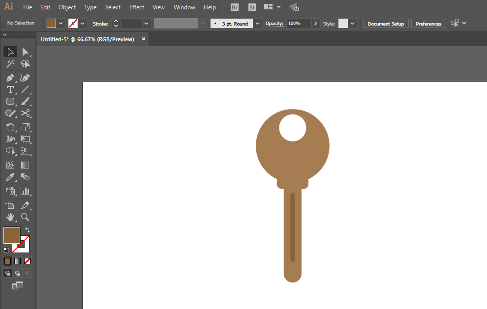 使用ai绘画出普通钥匙图标的具体流程讲述