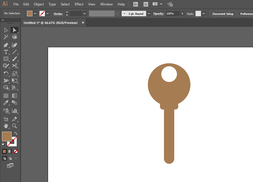 使用ai绘画出普通钥匙图标的具体流程讲述