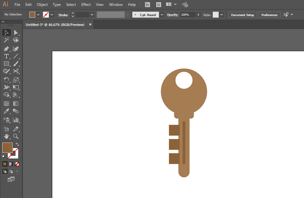 使用ai绘画出普通钥匙图标的具体流程讲述