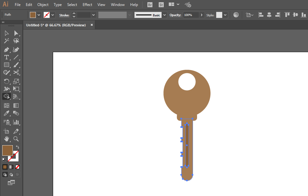 使用ai绘画出普通钥匙图标的具体流程讲述