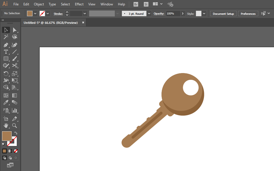 使用ai绘画出普通钥匙图标的具体流程讲述