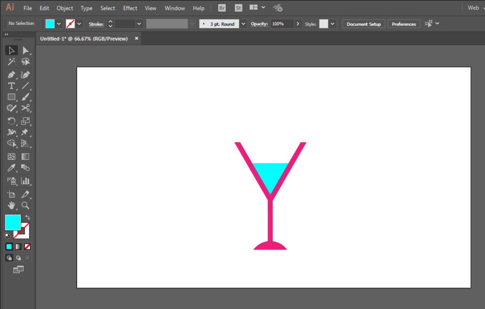 使用ai设计一款矢量鸡尾酒图标具体操作方法