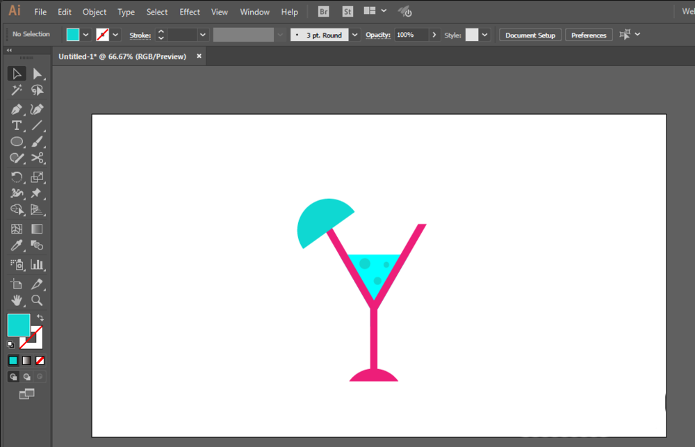 使用ai设计一款矢量鸡尾酒图标具体操作方法