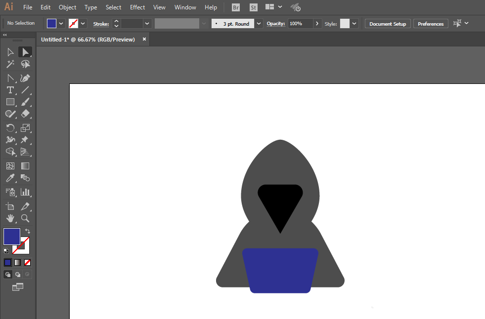 使用ai设计矢量黑客图标的具体操作步骤