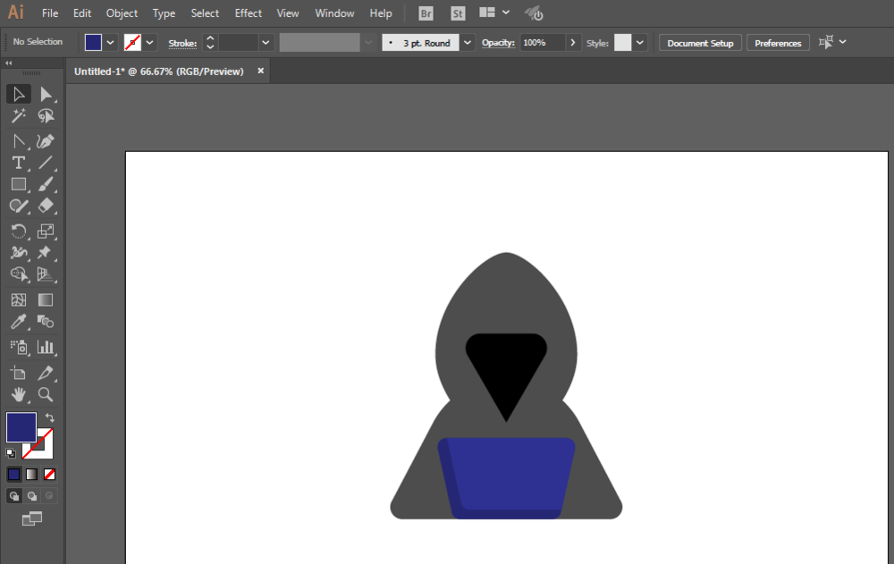 使用ai设计矢量黑客图标的具体操作步骤