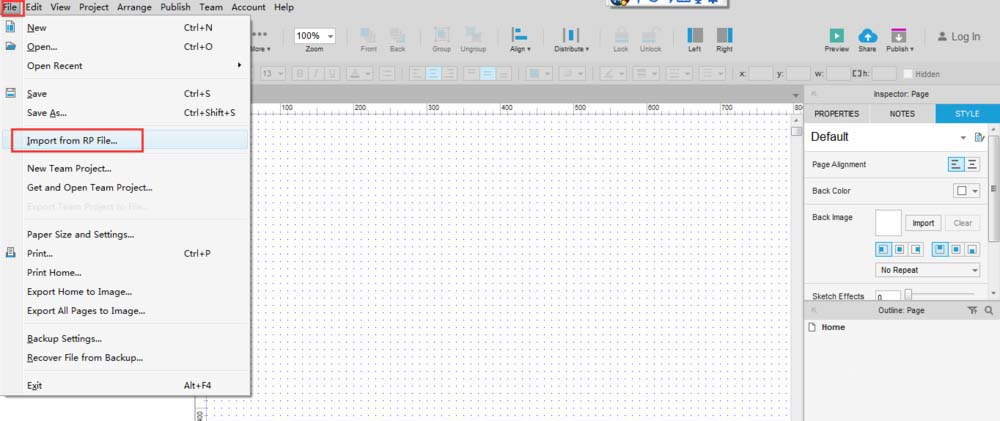 Axure RP8将RP文件导入具体操作方法