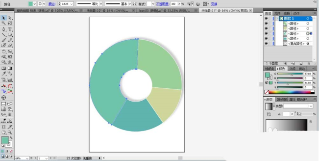 使用ai设计彩色圆环饼状图具体操作步骤