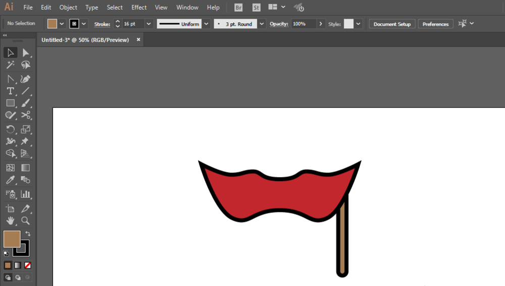 使用ai软件制作出舞会面具图标的详细操作流程