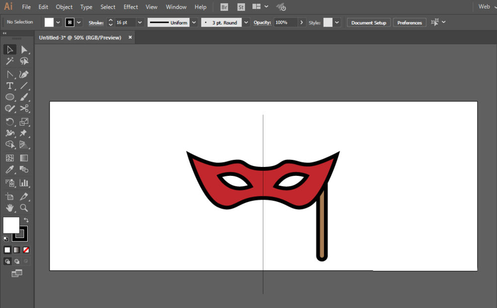 使用ai软件制作出舞会面具图标的详细操作流程