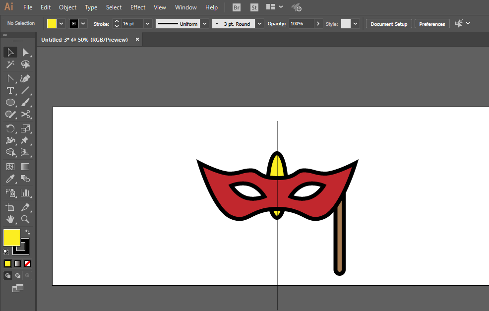 使用ai软件制作出舞会面具图标的详细操作流程