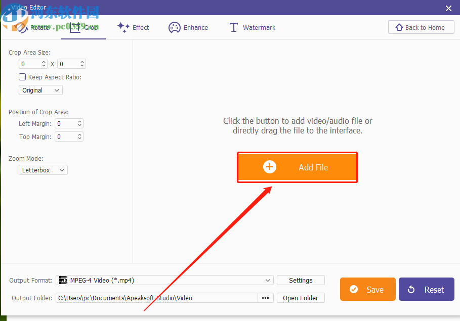 Apeaksoft Studio Video Editor裁剪视频尺寸的方法步骤