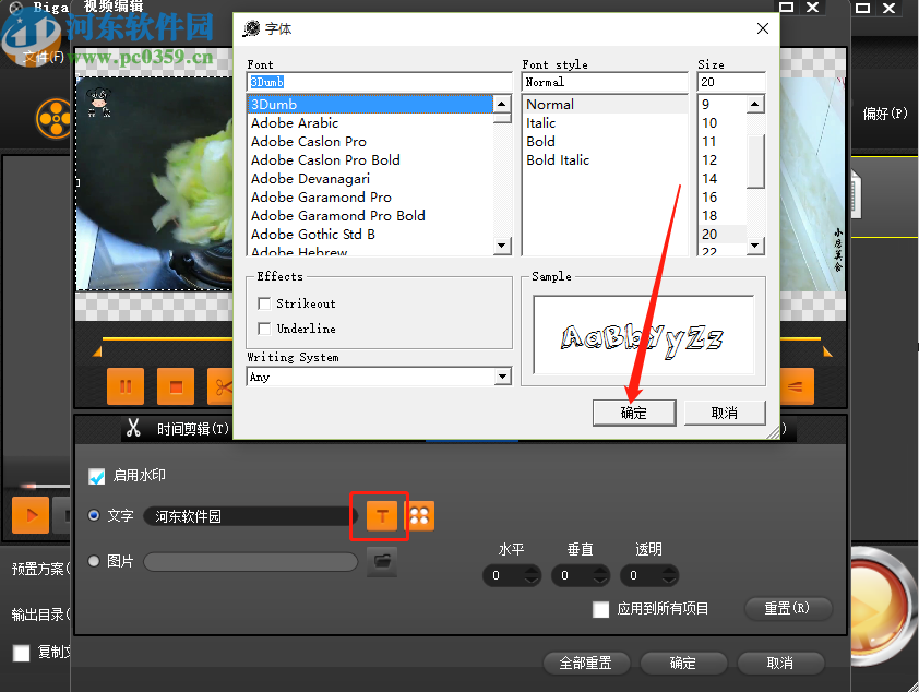 Bigasoft Total Video Converter给视频添加水印的方法步骤