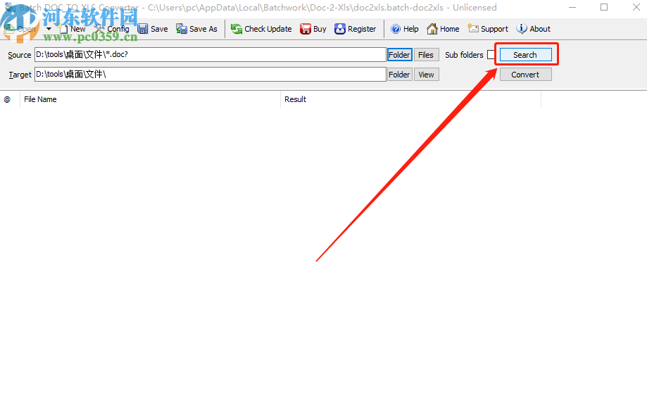 Batch DOC TO XLS Converter将doc转换成xls的方法步骤
