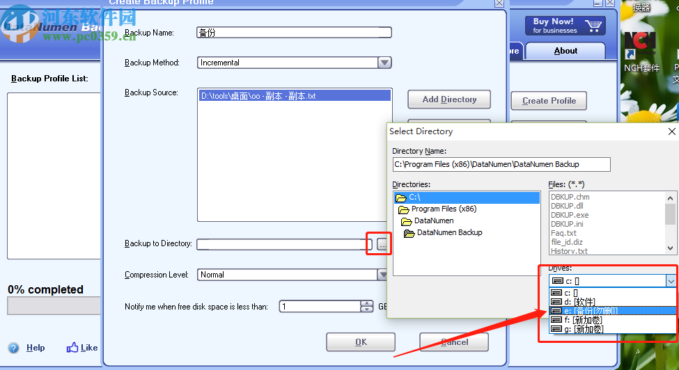DataNumen Backup备份电脑文件的方法