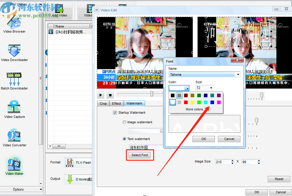 GetFLV Pro给视频添加水印的方法步骤