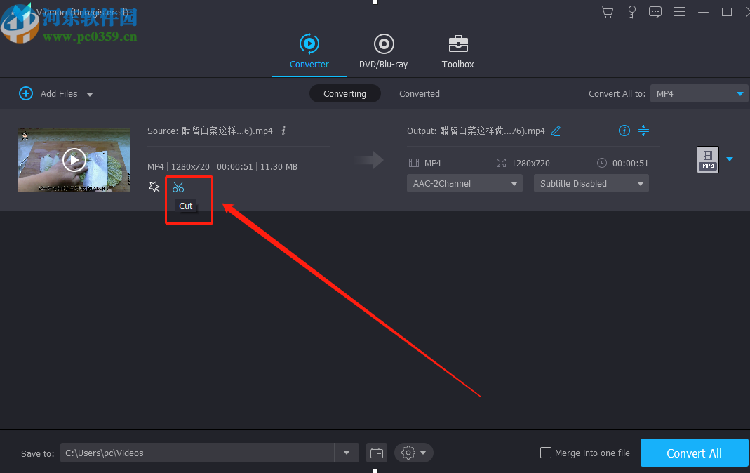 使用Vidmore剪切视频文件的方法步骤