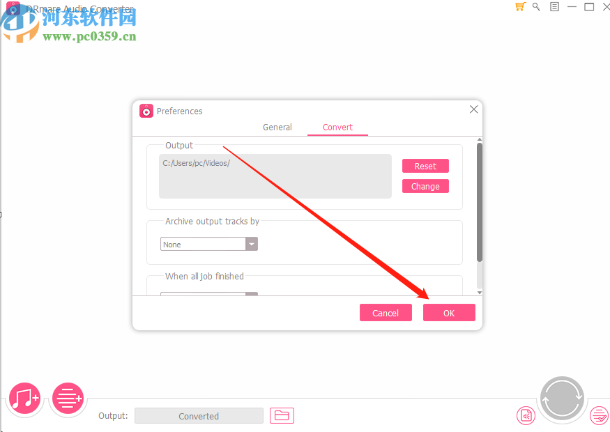 DRmare Audio Converter修改默认输出目录的方法步骤