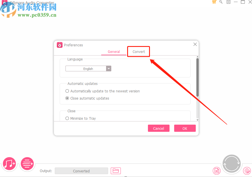 DRmare Audio Converter修改默认输出目录的方法步骤