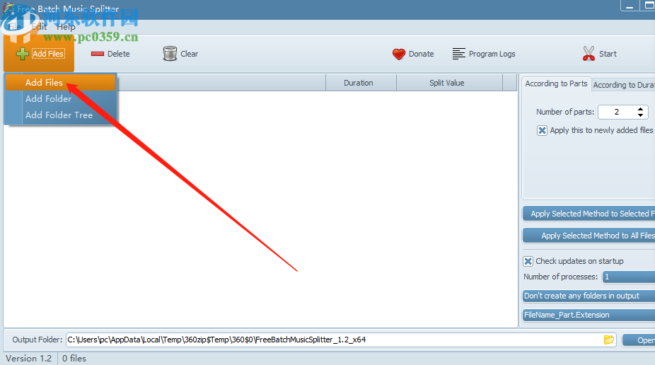 使用Free Batch Music Splitter分割音频文件的操作方法