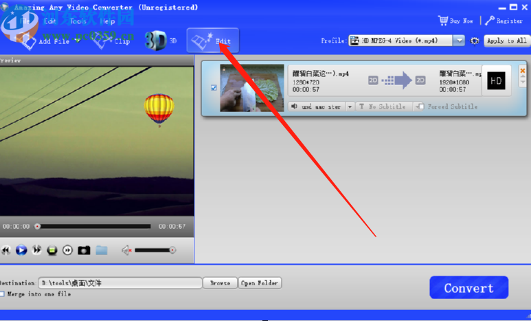 Amazing Any Video Converter裁剪视频尺寸的方法步骤