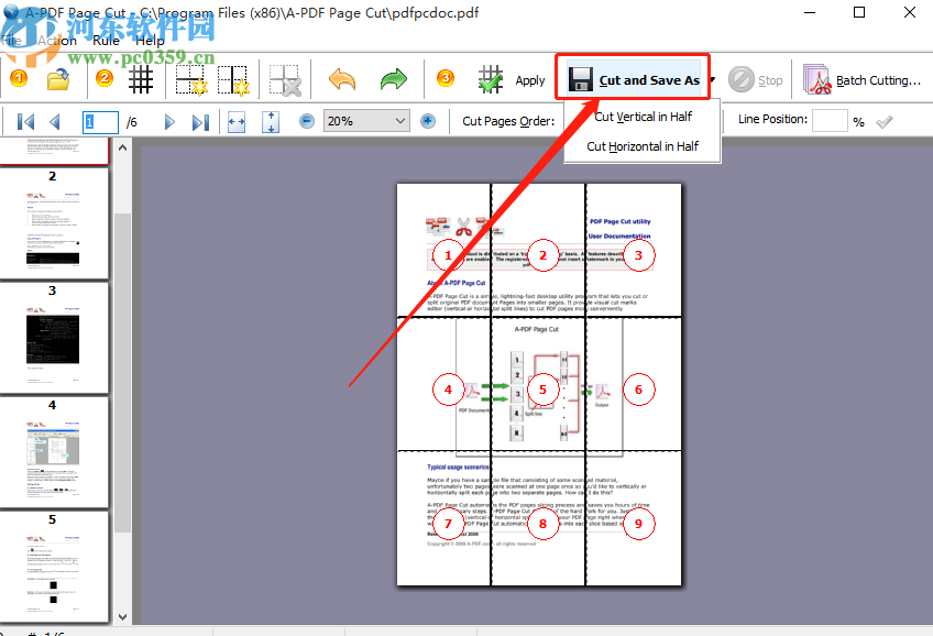 使用A-PDF Page Cut切割PDF文件的方法步骤