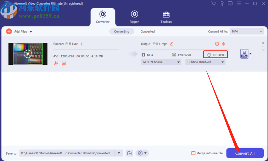 Aiseesoft Video Converter Ultimate剪切视频文件的方法