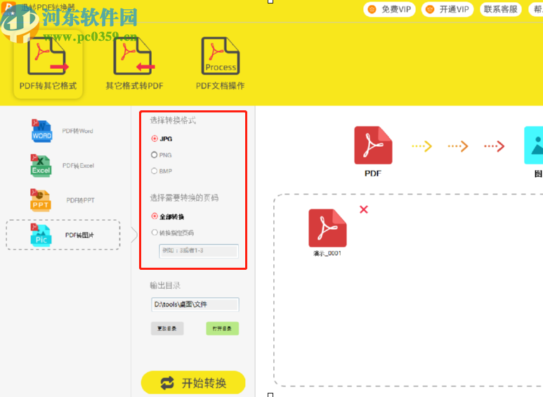 迅转PDF转换器将PDF转换成图片的方法