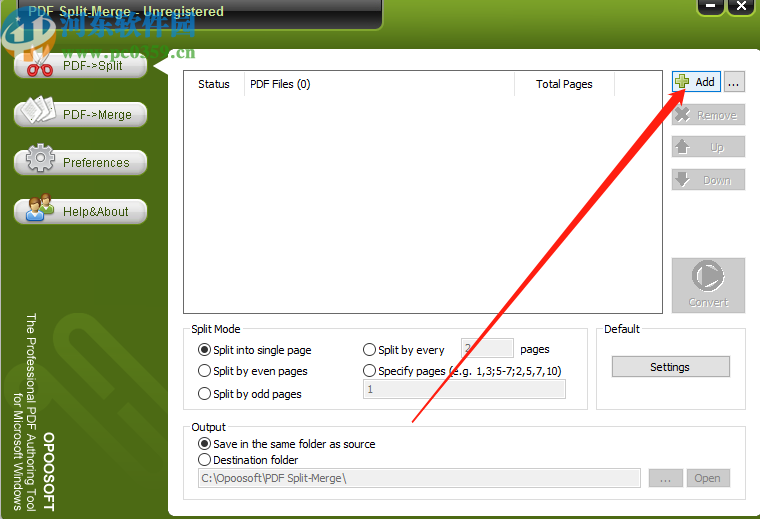 Opoosoft PDF Split Merge合并PDF文件的方法
