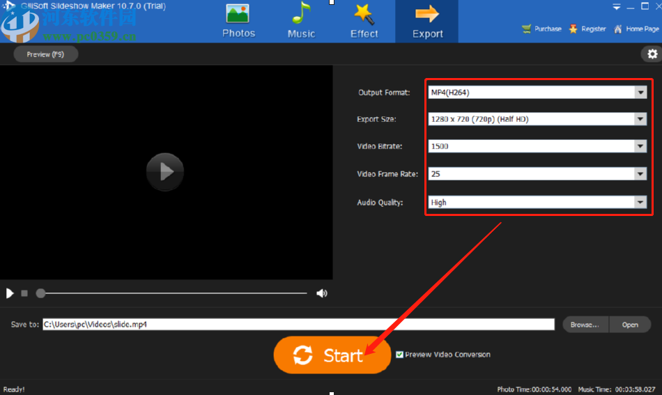 GiliSoft SlideShow Maker制作图片幻灯片的方法