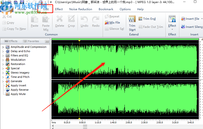 MP3 Audio Editor剪切音频文件的方法步骤