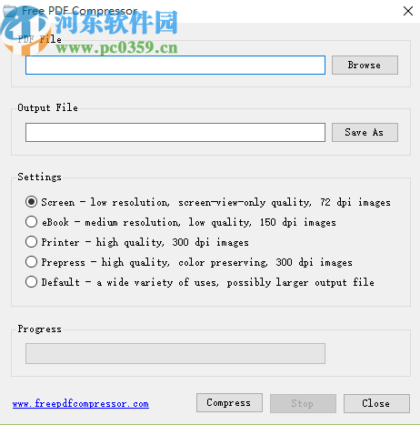 Free PDF Compressor压缩PDF文件的方法